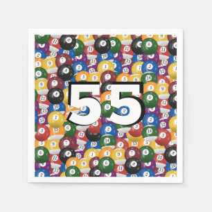 Serviette En Papier Billiard Balls pour 55e anniversaire