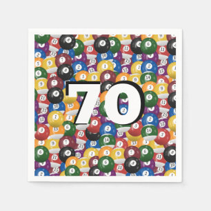 Serviette En Papier Billiard Balls pour 70e anniversaire