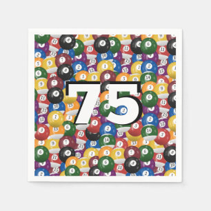 Serviette En Papier Billiard Balls pour 75e anniversaire