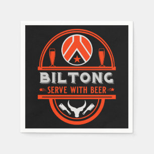 Serviette En Papier Biltong Et Bière