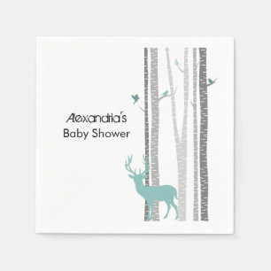 Serviette En Papier Birch Treks with Deer Baby shower