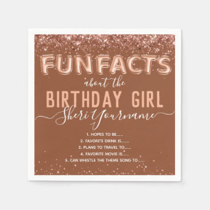 Serviette En Papier Birthday Fun Facts Balloon Texte Parties scintilla