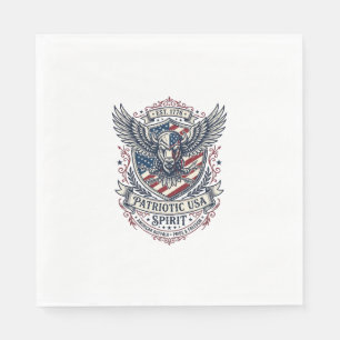 Serviette En Papier Bison Aigle Patriotique Crête Animal Hybride Patri