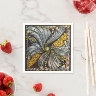 Serviette En Papier Black and Gold Mosaic