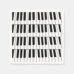 Serviette En Papier Black and White Piano Keys Pianist Musician Party