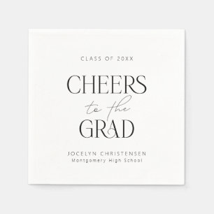 Serviette En Papier Black Blanc Personnalisé Chevaux Grad Party