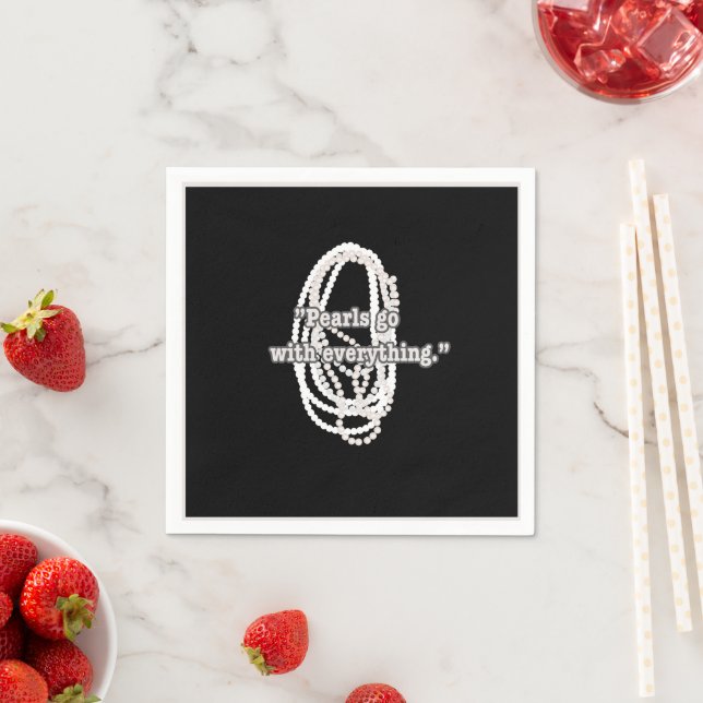 Serviette En Papier Black Bougie Bling String de perles Paris (En situation)