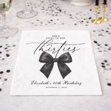 Black Bow Tying Up Her Thirties 40th Birthday