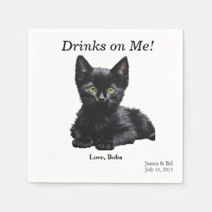 Serviette En Papier Black Cat Cocktail Napkin
