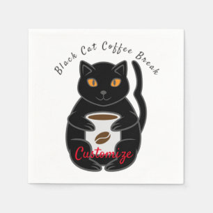 Serviette En Papier Black Cat Coffee Break Thunder_Cove