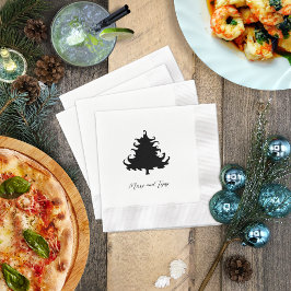 Serviette En Papier Black Christmas Tree Holiday Party