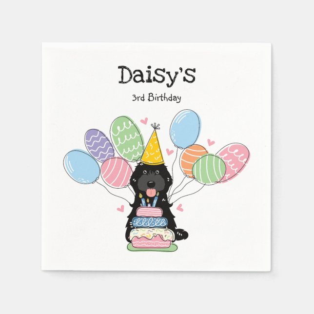 Serviette En Papier Black Cockapoo Cavapoo Anniversaire papier (Devant)