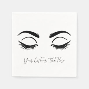 Serviette En Papier Black Eyelashes Lashes Beauté Lash