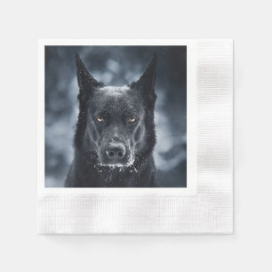 Serviette En Papier Black German Shepherd