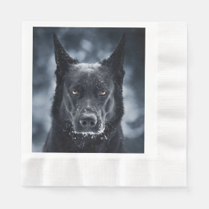 Serviette En Papier Black German Shepherd