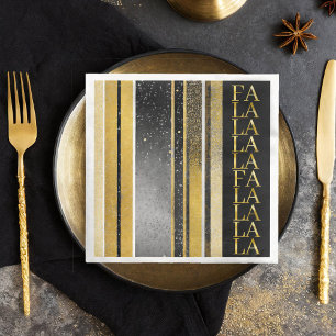 Serviette En Papier Black Gold Fa Noël La La Motif#27 ID1009