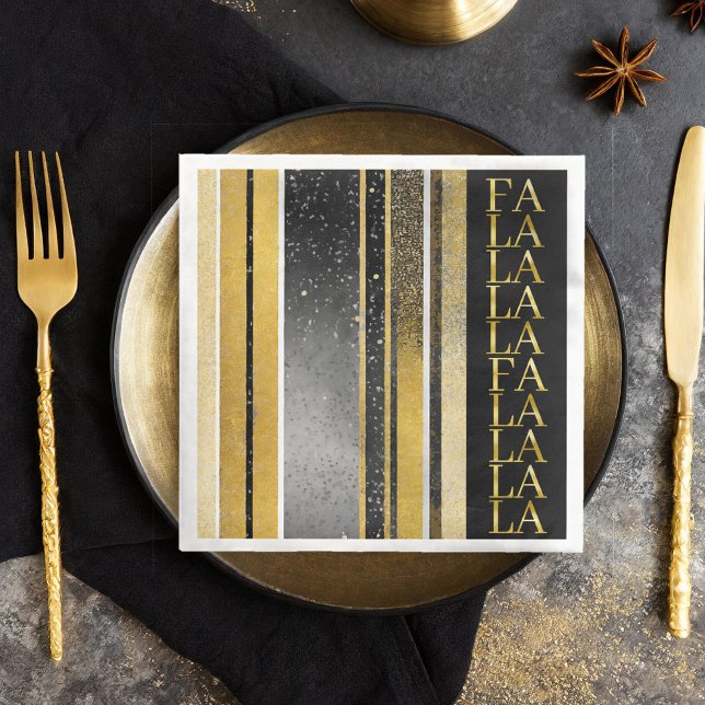 Serviette En Papier Black Gold Fa Noël La La Motif#27 ID1009 (Créateur téléchargé)