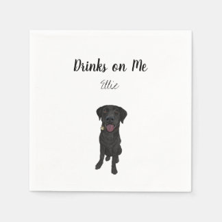 Serviette En Papier Black Lab Cocktail Napkins
