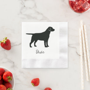Serviette En Papier Black Lab Dog Ajouter un nom Napkins