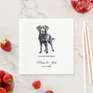 Serviette En Papier Black Lab Personnalisé Animaux Mariages Cocktail