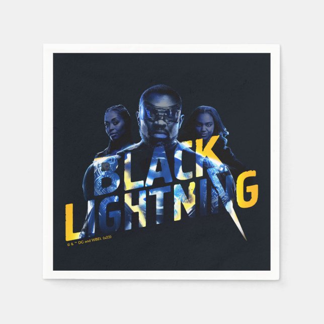 Serviette En Papier Black Lightning Heroes (Devant)