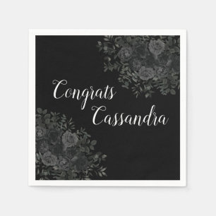 Serviette En Papier Black Rose Dark Gothic Graduation Party