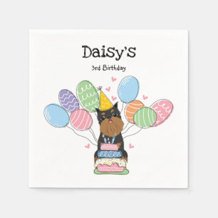 Serviette En Papier Black Tan Brussels Griffon Document d'anniversaire