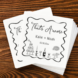 Serviette En Papier Black That's Amore Engagement Party