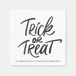 Serviette En Papier Black Trick ou Treat Letting Halloween Party