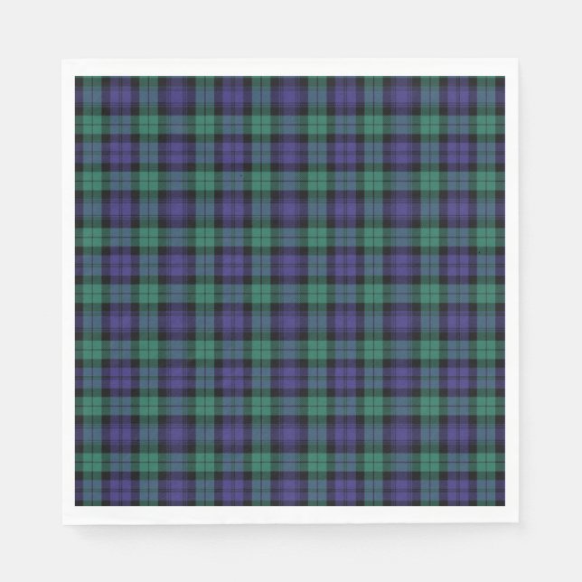Serviette En Papier Black Watch Scottish Tartan (Devant)