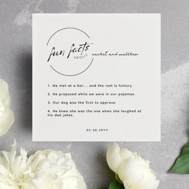 Serviette En Papier Black White Chic Moderne Fun Fun Fun Fun Mariage (Créateur téléchargé)