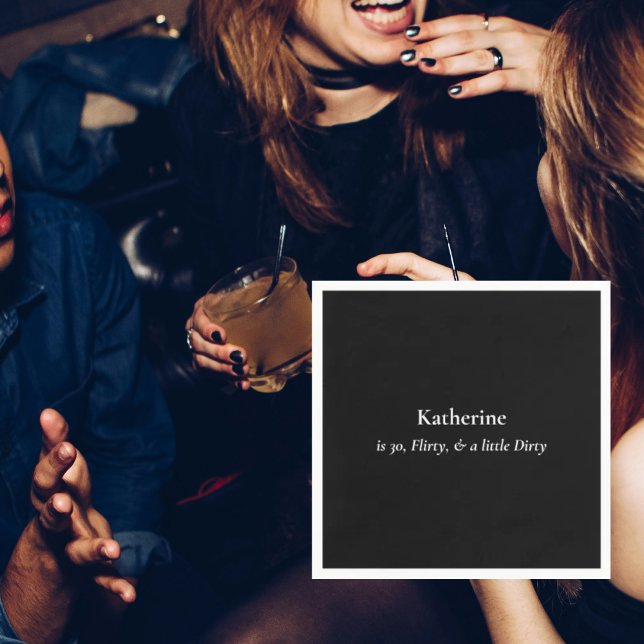 Serviette En Papier Black & White Dirty 30 Anniversaire (Créateur téléchargé)