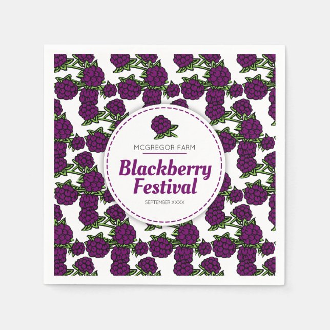 Serviette En Papier Blackberry festival ou des fruits mous événement s (Devant)