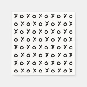 Serviette En Papier Blanc et noir X O XO X&O's Trendy Cute