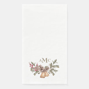 Serviette En Papier Blanc Personnalisé Monogramme Noël