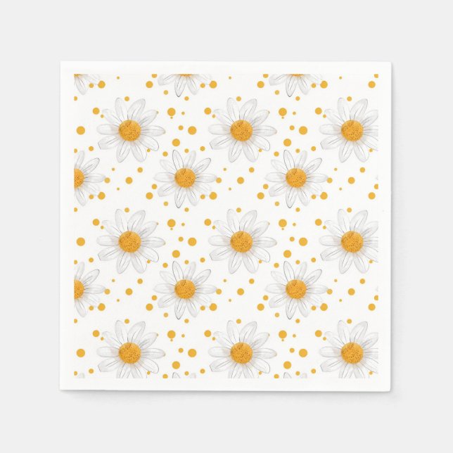 Serviette En Papier Blancs clairs avec Centres Jaunes (Devant)