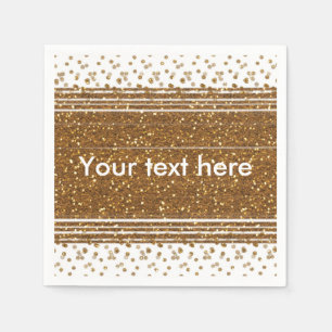 Serviette En Papier Blancs Faux brossé Gold Parties scintillant Party