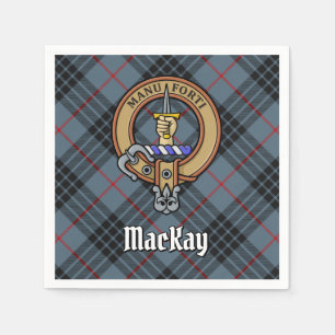 Serviette En Papier Blason du clan MacKay sur tartan bleu