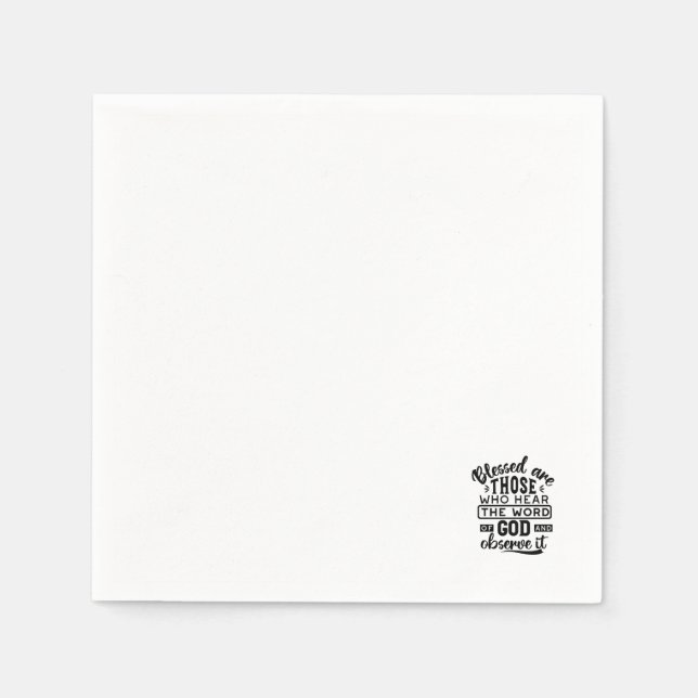 Serviette En Papier Blessed Are Those Who Hear the Word of God Quotes (Devant)