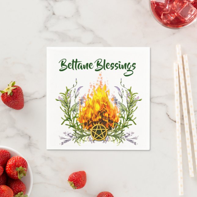 Serviette En Papier Blessures de Beltane Bonfire Wicca Sabbat Party (En situation)