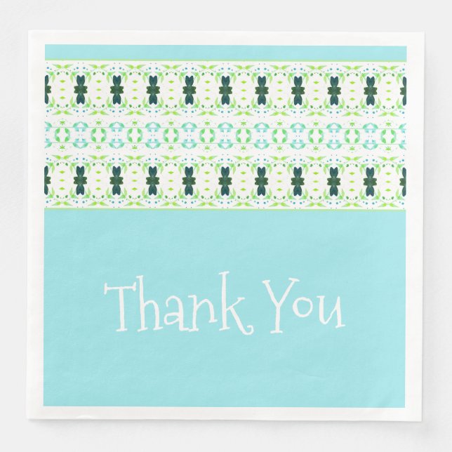 Serviette En Papier Bleu à motif accentué avec turquoise (Devant)