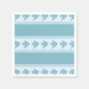 Serviette En Papier Bleu Angelfish côtier rayures