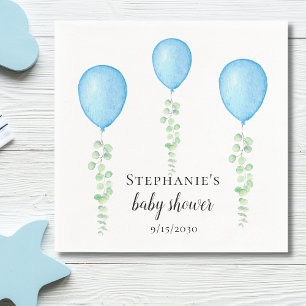 Serviette En Papier Bleu Balloon Baby shower verdure