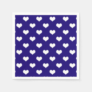 Serviette En Papier Bleu Blanc amour Coeur Motif Design