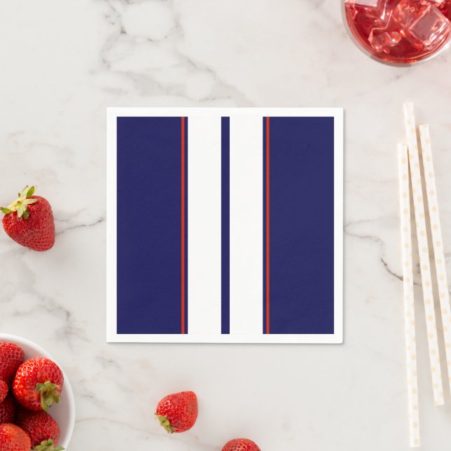 Serviette En Papier Bleu, blanc et rouge Classy (En situation)