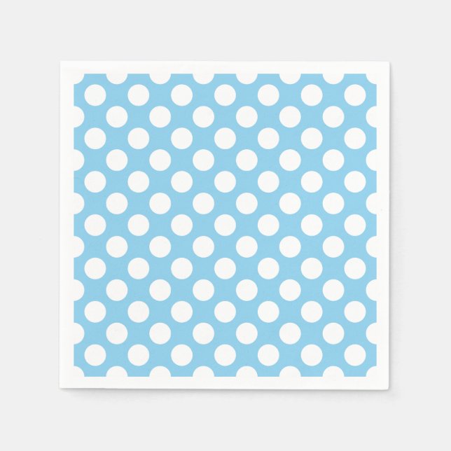 Serviette En Papier Bleu Bleu Bleu grand format Papier Pois (Devant)
