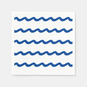 Serviette En Papier Bleu bleu marine vagues motif papier