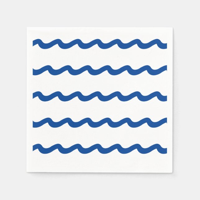 Serviette En Papier Bleu bleu marine vagues motif papier (Devant)