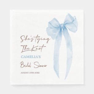 Serviette En Papier Bleu Bow Elle Attache La Fête des mariées Du Noeud
