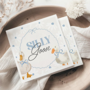 Serviette En Papier Bleu Bow Silly Goose Coquette Anniversaire